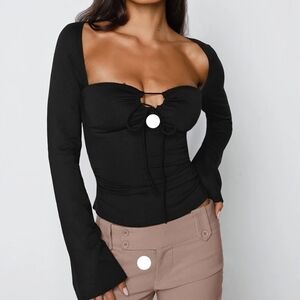 NWOT Tiger Mist flare sleeve cropped long sleeve shug cardigan